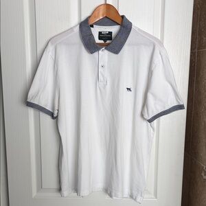 Rodd and Gunn White Polo with Gray Collar and Sleeve Trim